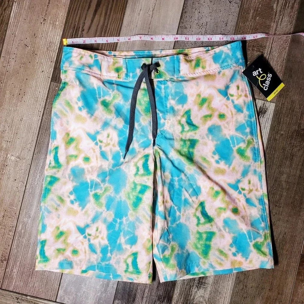 NWT art class Boys Size 18 Tie Dye Swim Trunks Board Shorts